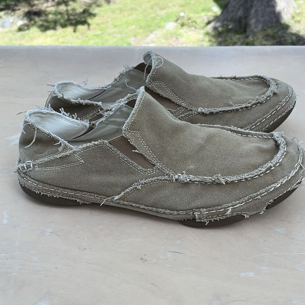 Tony Lama Lindale Canvas Slip On Men's Boho Raw Edge Casual Loungewear 12D